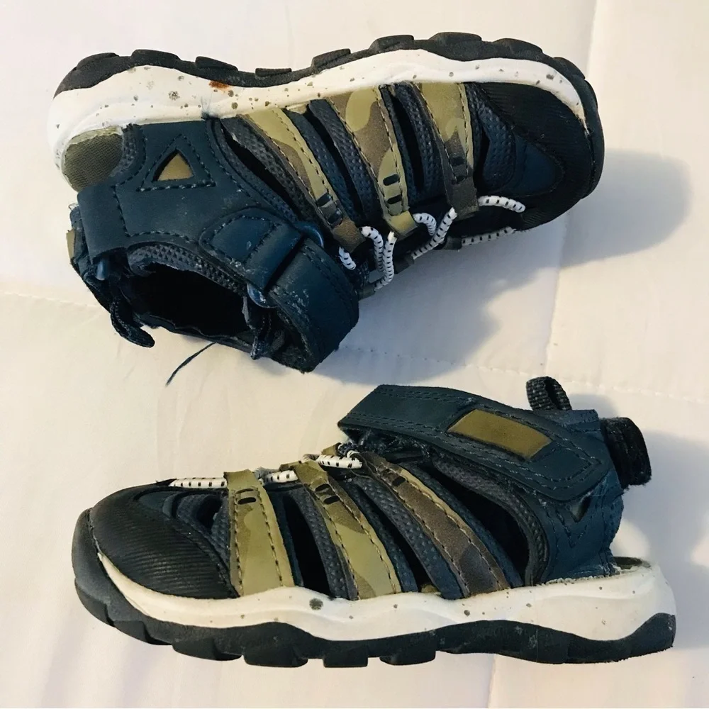 Cat & Jack Hiking Sandler’s Close Toes Blue Gray Shoe Toddler Baby Boy size 5